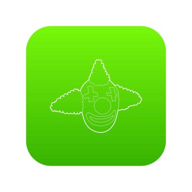 Yeşil simge vektör baş palyaço