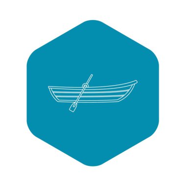 Tekne kürek simgesi, anahat stili