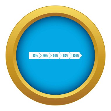 Yüzde ok Infographic mavi simge vektör izole