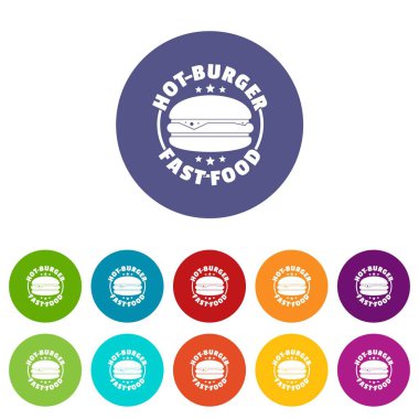 Et burger simgeler vektör renk ayarla