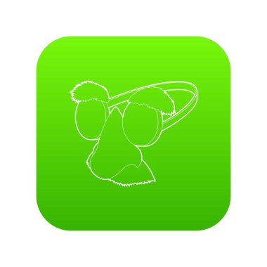 Palyaço yüzü yeşil simge vektör