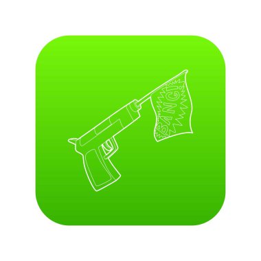 Bayrak oyuncak yeşil simge vektör silahla