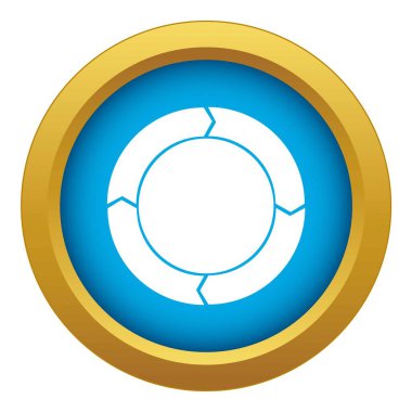 İzole okları mavi simge vektör diyagramı pasta grafiğiyle