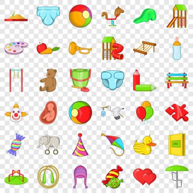 Çocuk Icons set, karikatür tarzı