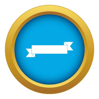 Origami şerit mavi simge vektör izole