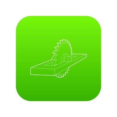 Daire testere yeşil simge vektör