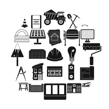 Kazı Icons set, basit tarzı