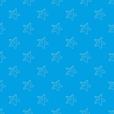 Deniz yıldızı desen vektör kesintisiz mavi