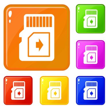 Flash sürücü simgeler kümesi vektör renk