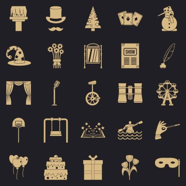 Sihir gösterisi Icons set, basit tarzı