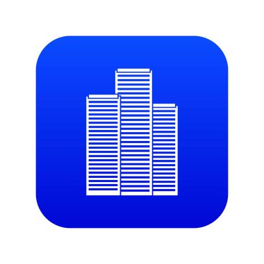 Singapur simgesi dijital mavi içinde gökdelenler