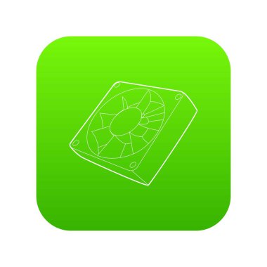 Bilgisayar kasasının fan yeşil simge vektör soğutma