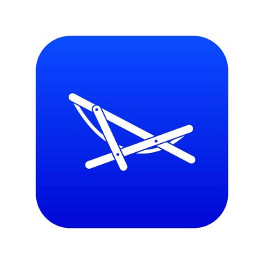 Plaj şezlong simgesi dijital mavi