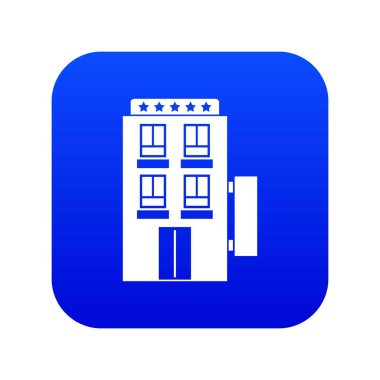 Beş yıldızlı otel simgesi dijital mavi