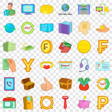 Banka Icons set, karikatür tarzı