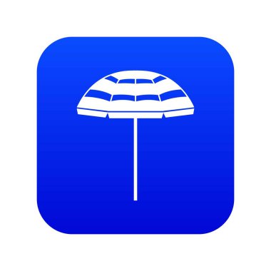 Plaj şemsiye simgesi dijital mavi