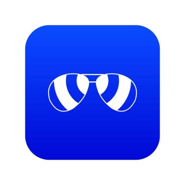 Gözlük simgesi dijital mavi