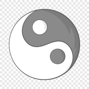 Karikatür tarzı Yin Yang işareti simgesi