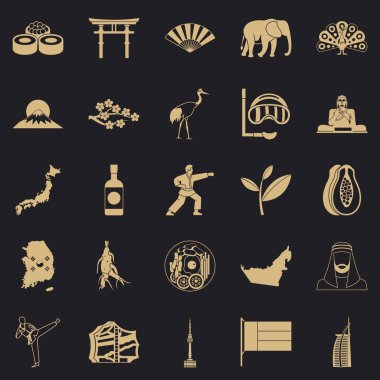 Spor eğlence Icons set, basit tarzı