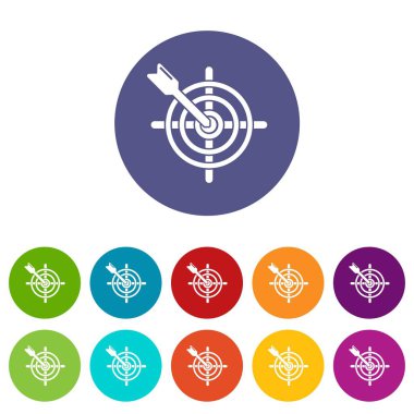 Ok hedef simgeler vektör renk ayarla