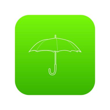 Koruma şemsiyesi yeşil simge vektör