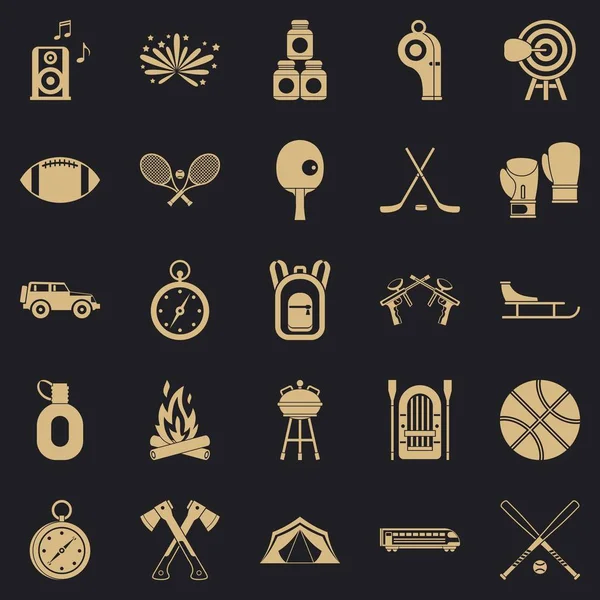 Doğa rezerv Icons set, basit tarzı