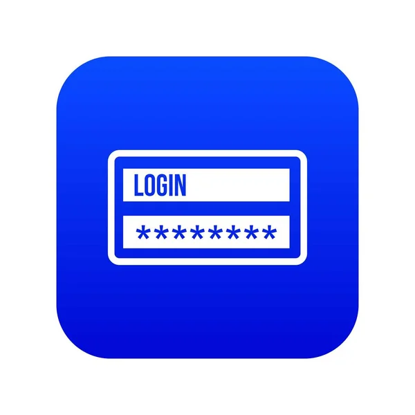 Login i hasło ikona cyfrowy niebieski — Wektor stockowy
