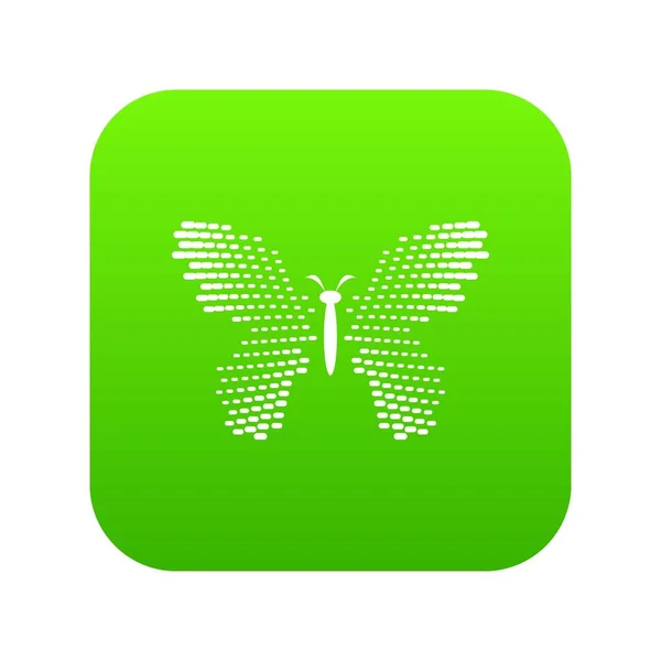 緑のアイコン ベクトル、ドットと蝶を羽します。 — ストックベクタ