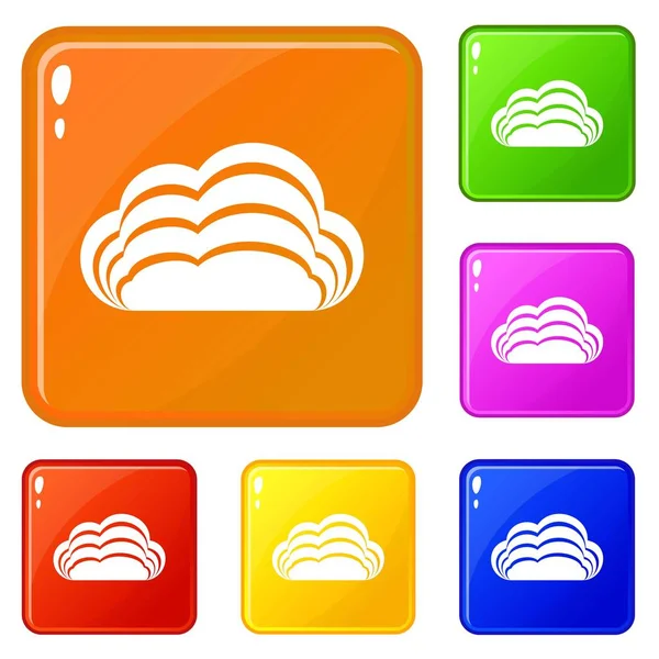 Natur moln ikoner ange vektor färg — Stock vektor