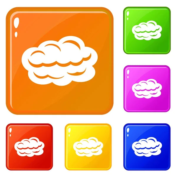 Τεχνολογία cloud εικονίδια Ορίστε χρώμα διάνυσμα — Διανυσματικό Αρχείο