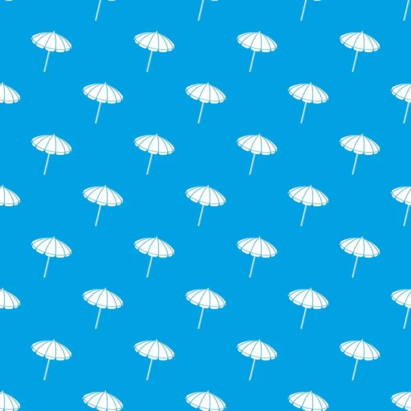 Beach umbrella pattern vector seamless blue — Stock Vector