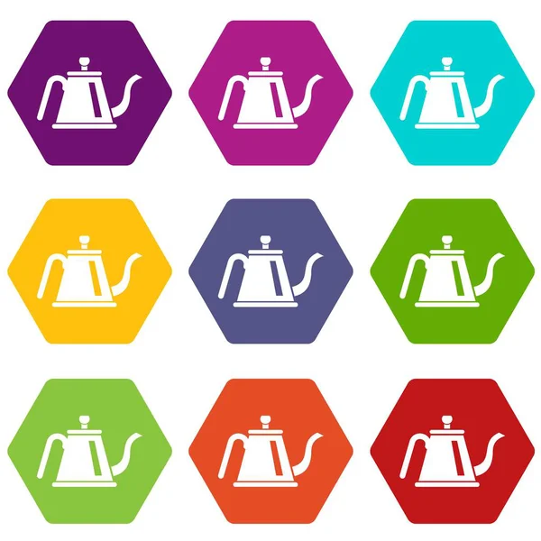 茶壶与仪式图标设置9向量 — 图库矢量图片