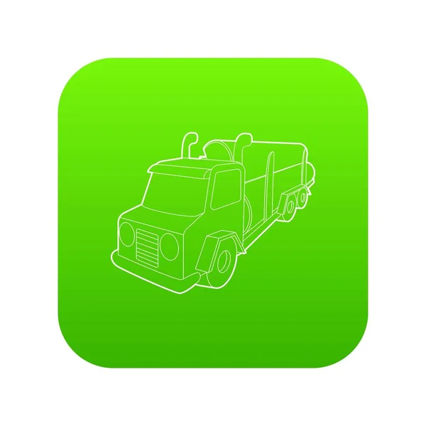 Зеленый вектор бревен грузовика — стоковый вектор