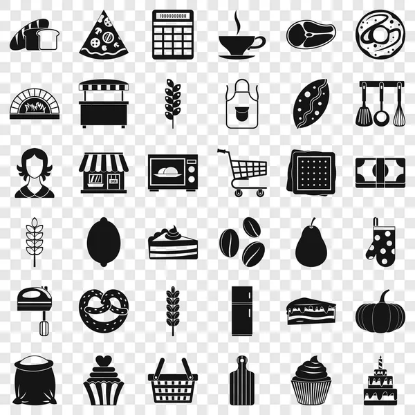 Conjunto de iconos de cocina, estilo simple — Vector de stock
