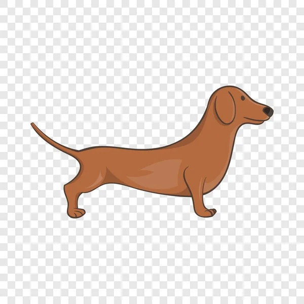 Marrón perro salchicha icono, estilo de dibujos animados — Vector de stock