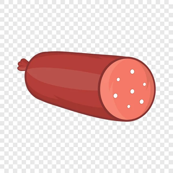 Icône de saucisse de salami dans le style de dessin animé — Image vectorielle