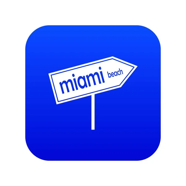 Miami flecha post signo icono digital azul — Archivo Imágenes Vectoriales