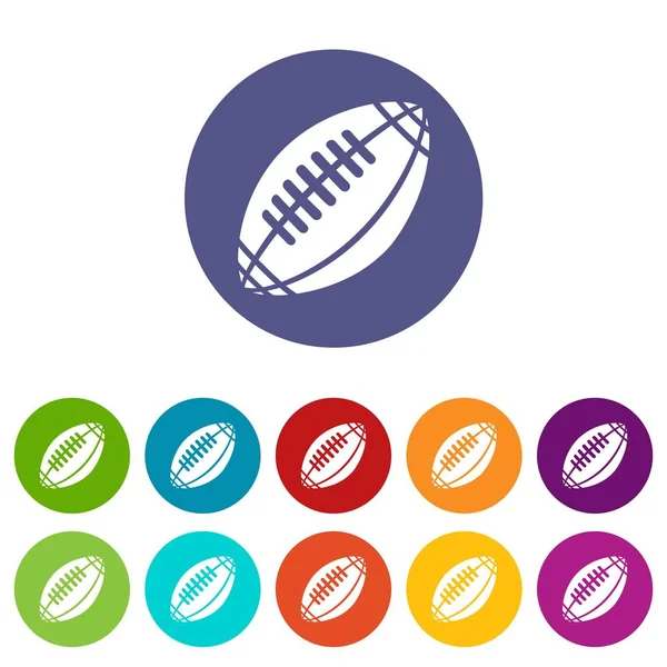 Rugby-Symbole setzen Vektorfarbe — Stockvektor