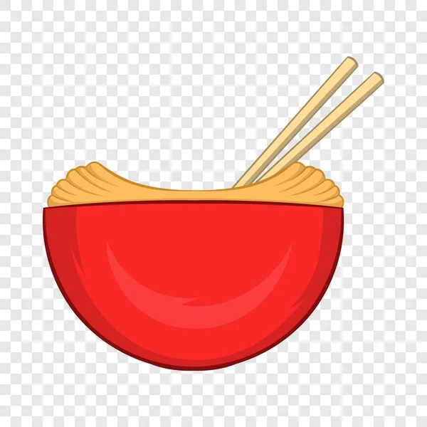 Rød skål ris med par spisepinde ikon – Stock-vektor