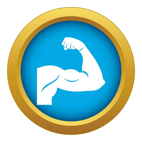 Biceps icon blue vector isolated — Stock Vector