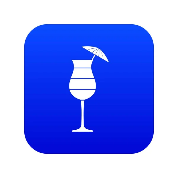 Слоистый коктейль с символом зонта цифровой синий — стоковый вектор