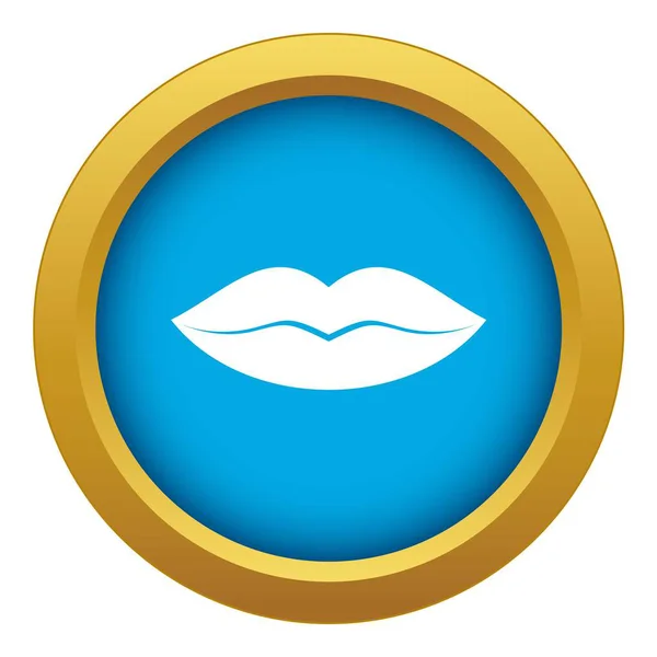 Female lips icon blue vector isolated — Stock Vector