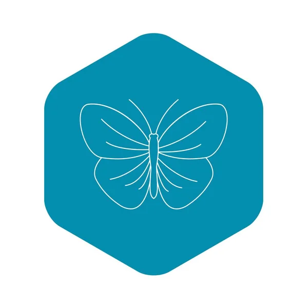 Mariposa con icono de tira, estilo de contorno — Vector de stock