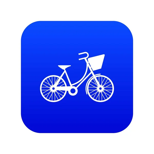 Bicicleta com ícone de bagagem digital azul — Vetor de Stock