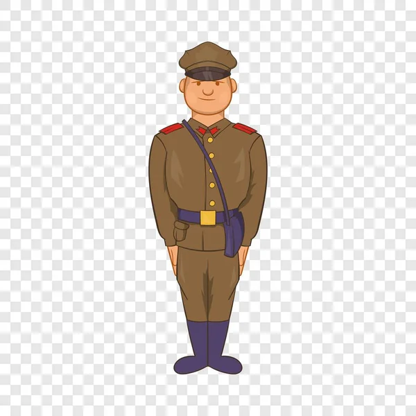 Un hombre en uniforme del ejército icono, estilo de dibujos animados — Vector de stock