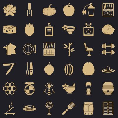 Güzellik ürün Icons set, basit tarzı