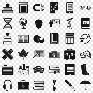 Bilim Icons set, basit tarzı