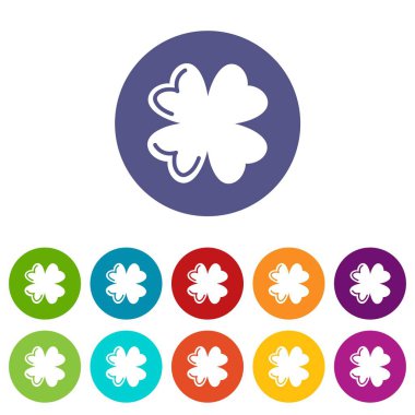 Quatrefoil yaprak simgeler vektör renk ayarla