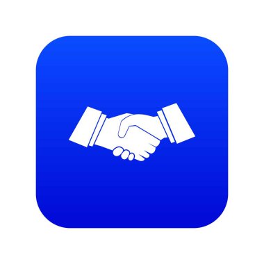 El sıkışma simgesi dijital mavi