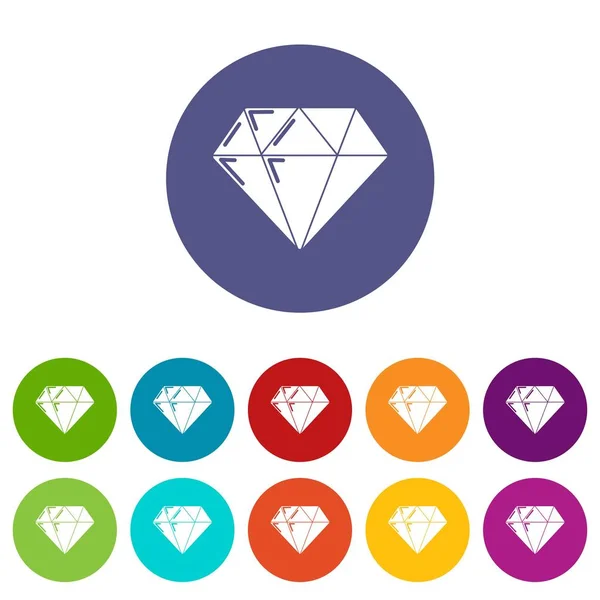 Diamant-Symbole setzen Vektorfarbe — Stockvektor